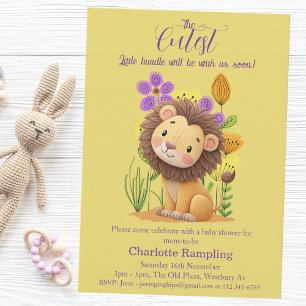 Lion Cub Baby shower Luier Raffle Tickets Informatiekaartje