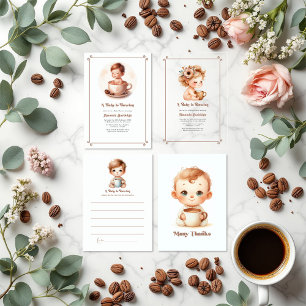 "Een Baby brouwt" Mocha Mousse Baby shower Acryl Uitnodigingen