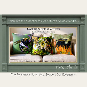 Hommels op Vlinderbloem Kussen