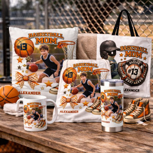 Retro Grunge Basketbal Moeder Foto Cadeau Fleece Deken