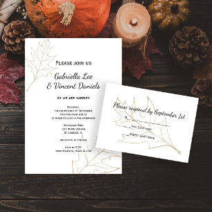 Kaart van de herfst-Oak Leaf Wedding RSVP Response