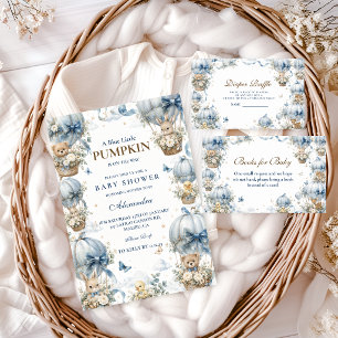 Grillige Blauwe Kleine Pompoen Baby Shower Servet