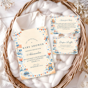 Patriottische sterren en strepen baby shower servet