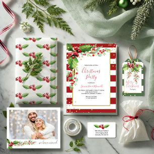 Uitnodiging voor kerstfunctie - Red Stripes