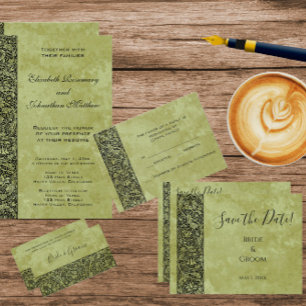 Trouwdag in vintage stijl, Victorian bloemensave t Briefkaart