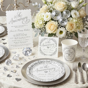 Elegant Script 60e Diamanten Huwelijksjubileum Kaart
