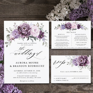 Shades of Dusty Paars Floral Wedding Welcome Spandoek