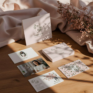 Floral Botanical Monogram Crest Logo Brand Foto Visitekaartje