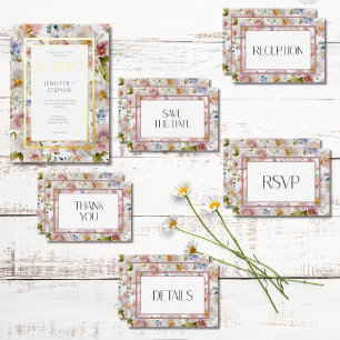Rustic Pastel April Waterverf Floral Wedding Save The Date