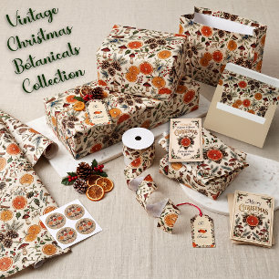Vintage Kerst Botanicals Briefkaart