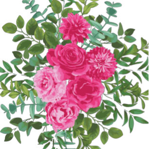 Floral Modern - Rozen voor donkerroze weddenschapp Kaart