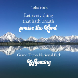 Grand Teton National Park Wyoming Psalm 23:2 Feestdagenkaart