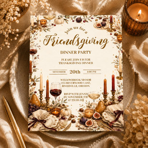 Elegante gezellige kaarslicht Friendsgiving Papieren Bordje