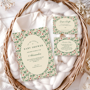 Aardbeien Cottage Tuin Baby Shower Spelletjes Lote Informatiekaartje