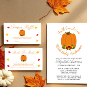 Herfst in Love Baby shower Diaper Raffle Kaart