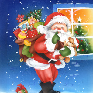 Kerstman die vaarwel golven feestdagen kaart
