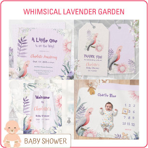 Geslacht Neutraal Lavendel Baby Shower Retouradres Etiket
