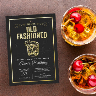 Noem me ouderwetse whisky cocktail verjaardag kartonnen onderzetters