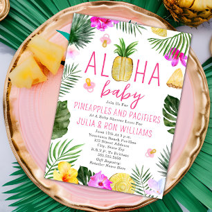 Ananas en Pacifiers Baby shower Luau Kaart