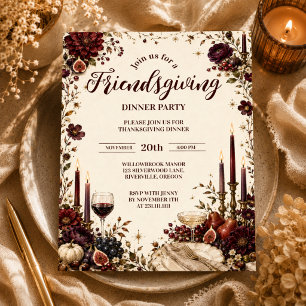 Dramatische Sfeervolle Herfst Friendsgiving Kaart