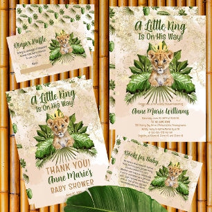 Lion Cub Tropical Baby shower Boeken voor Baby Informatiekaartje