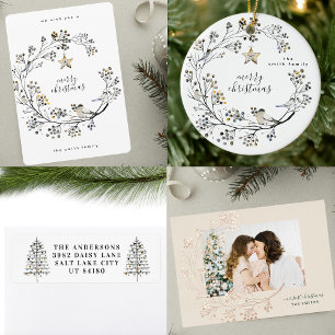 Biologische vogel Merry Christmas aangepaste tekst Keramisch Ornament