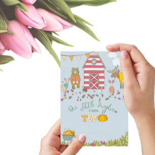 Herfst Forest Friends First Birthday Invitation Kaart