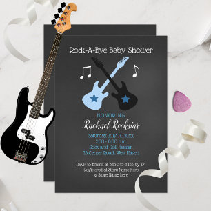 Rock a Baby shower Diaper Raffle Cards Informatiekaartje