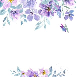 Periwinkle Lila Peony Wreath Couples Shower Kaart