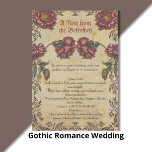 Gotische Romance Trouwpapier Onderzetter Donker El