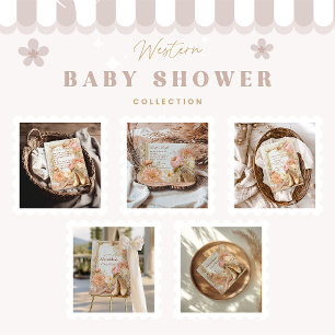 Boho Cowgirl Westerse Thema Baby Shower Folie Uitnodiging