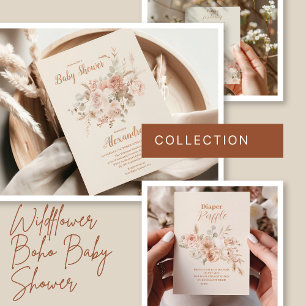 Wildflower Boho Baby shower Papieren Bordje