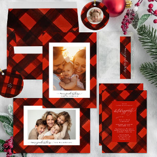 Lijst met kerstschildering Red Black Pset-foto Keramisch Ornament