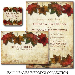 Fall Leaves Wedding Uitnodiging