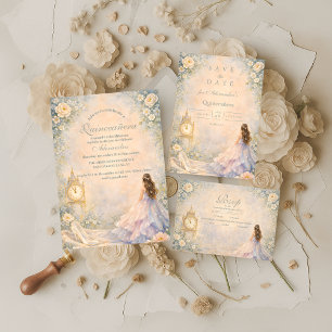 Betoverde Sprookjestuin Quinceañera RSVP Kaartje