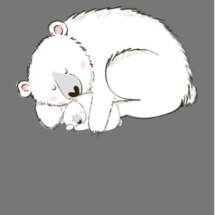 Polar Beer Baby shower Winter Gender Neutral Grey Kaart