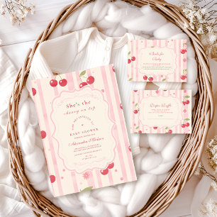 Unieke Coquette Cherry op Top Baby shower Servet