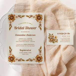 Boho Retro Bloemen   Vrijgezellenfeest Deel een re Informatiekaartje