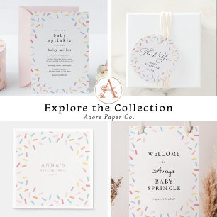 Rainbow Confetti Baby Sprinkle per Mail Invitation Kaart