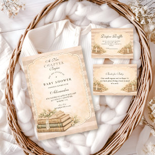 Een nieuw hoofdstuk Vintage Books Baby Shower Kaart