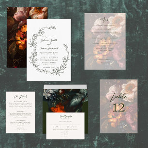 Fine Art Bloem Schilderen Kalligrafie Bruiloft Kaart