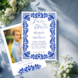 Mexicaanse talavera blauw vrijgezellenfeest voorde hart sticker