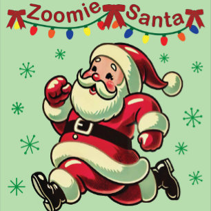Zoomie Santa Christmas Vierkante Sticker
