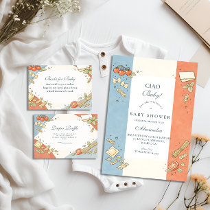 Italiaanse Café Doodle Baby Shower Servet