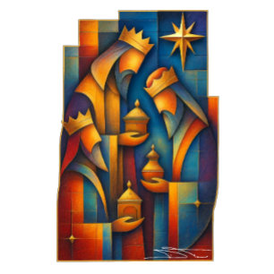 Geometric Magi - Drie Wijzen Kerstster Kunst Tissuepapier