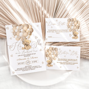 Beer Ballonnen Geslacht Onthulling Dankjewel Kaart