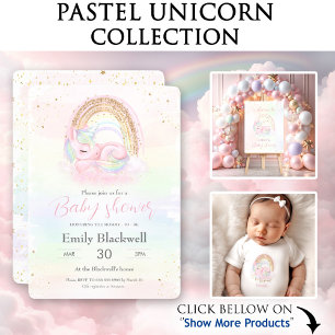 Unicorn Baby shower Girl Diaper Raffle Card Informatiekaartje
