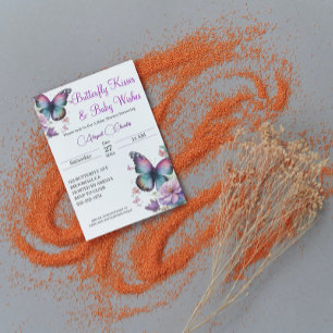 Butterfly Kisses & Baby Wensen Uitnodiging