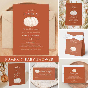 Baby shower verbrand Oranje Pumpkin Harvest Kaart