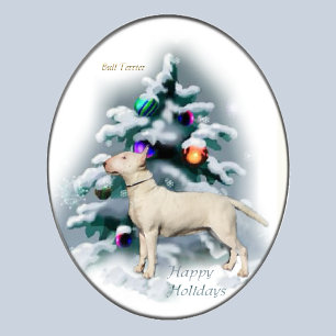 De Giften van Kerstmis van bull terrier Feestdagen Kaart